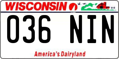 WI license plate 036NIN