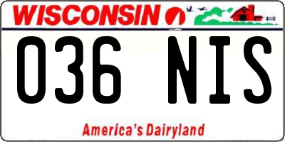 WI license plate 036NIS