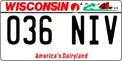 WI license plate 036NIV