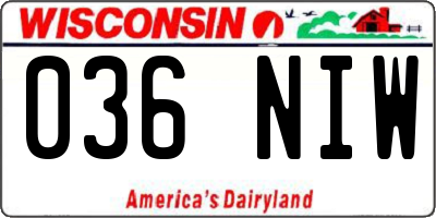 WI license plate 036NIW