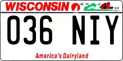 WI license plate 036NIY