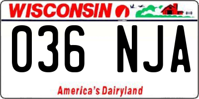 WI license plate 036NJA