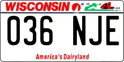 WI license plate 036NJE