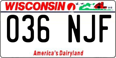 WI license plate 036NJF