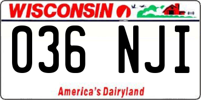 WI license plate 036NJI