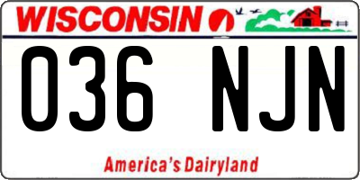 WI license plate 036NJN
