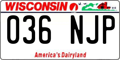 WI license plate 036NJP