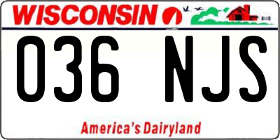 WI license plate 036NJS