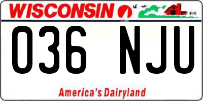 WI license plate 036NJU