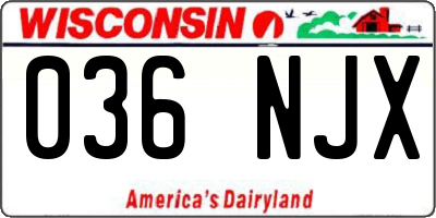 WI license plate 036NJX