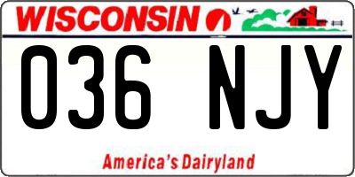 WI license plate 036NJY