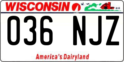 WI license plate 036NJZ