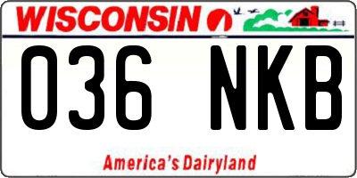 WI license plate 036NKB