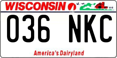 WI license plate 036NKC