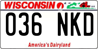 WI license plate 036NKD
