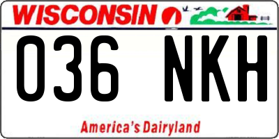 WI license plate 036NKH