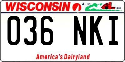 WI license plate 036NKI