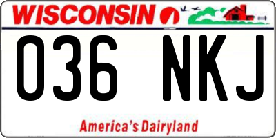 WI license plate 036NKJ