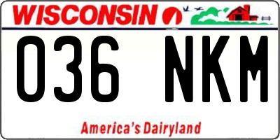 WI license plate 036NKM