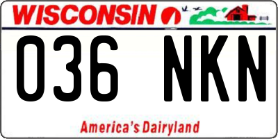 WI license plate 036NKN