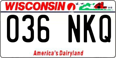 WI license plate 036NKQ