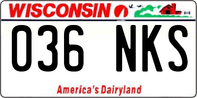 WI license plate 036NKS
