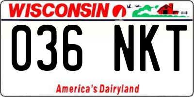 WI license plate 036NKT