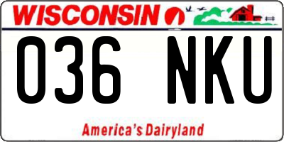 WI license plate 036NKU
