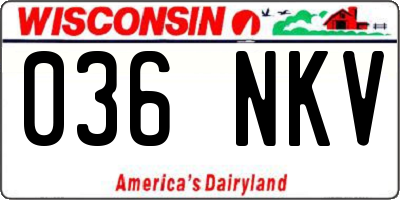 WI license plate 036NKV