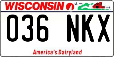 WI license plate 036NKX