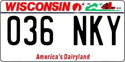 WI license plate 036NKY