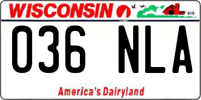 WI license plate 036NLA