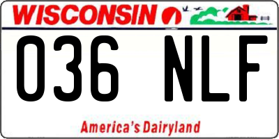 WI license plate 036NLF