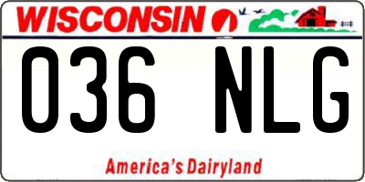 WI license plate 036NLG