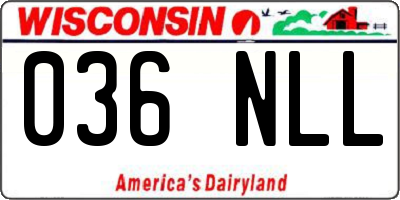 WI license plate 036NLL