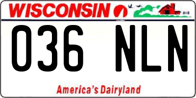 WI license plate 036NLN