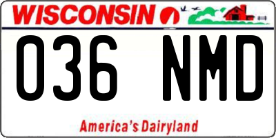 WI license plate 036NMD