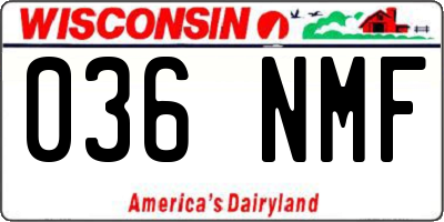 WI license plate 036NMF