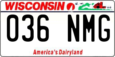 WI license plate 036NMG