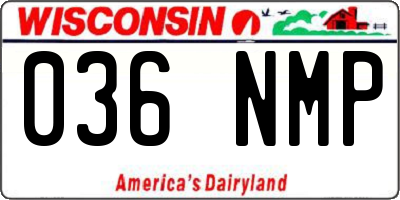 WI license plate 036NMP