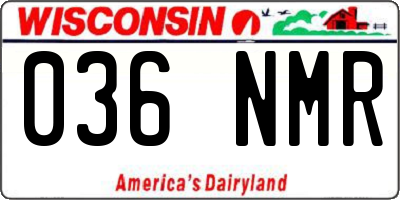 WI license plate 036NMR