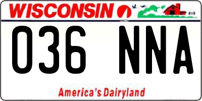 WI license plate 036NNA