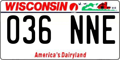 WI license plate 036NNE
