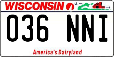WI license plate 036NNI