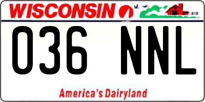 WI license plate 036NNL