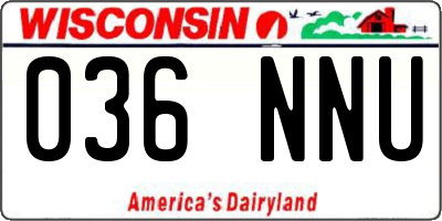 WI license plate 036NNU