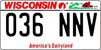 WI license plate 036NNV
