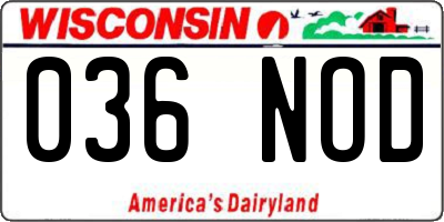 WI license plate 036NOD