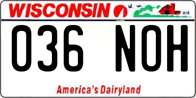 WI license plate 036NOH