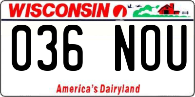 WI license plate 036NOU